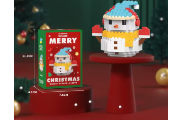 Bouwstenen Kerst thema Sneeuwpop