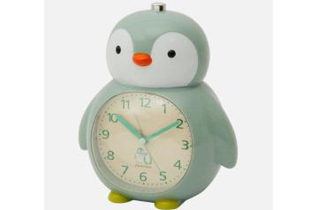 Klok met alarm - Voor kinderen - Pinguïn - Blauw