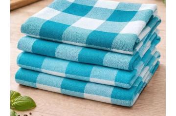 80x Keuken Theedoek - Blauw - 100% katoen