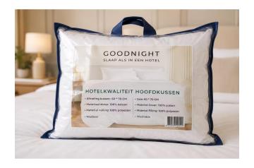 2x GOODNIGHT - Premium Hotelkussen - 60x70cm
