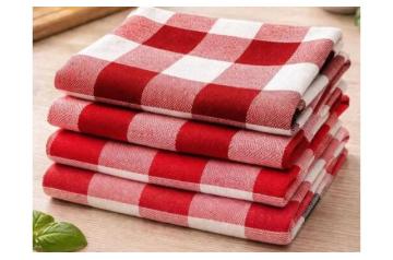 80x Keuken Theedoek - Rood - 100% katoen